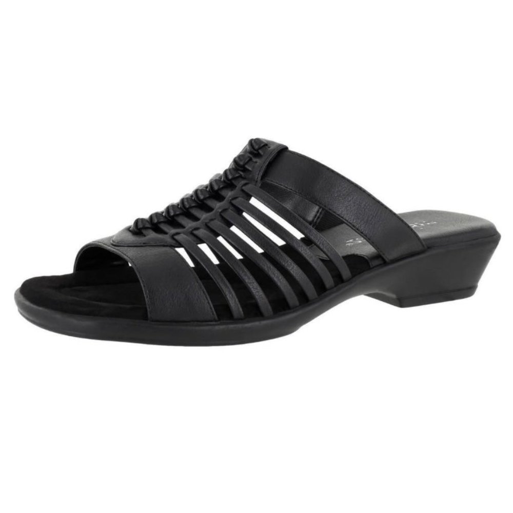 Easy Street NOLA Women's Heel Strappy Slide Sandals Black Size 6.5